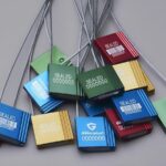seri numarası, barkod ve logo baskısı yapılmış renkli kablo güvenlik mühürleri